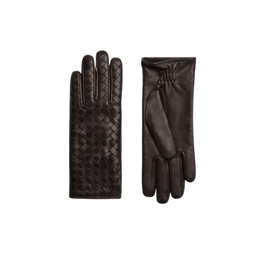(W) Bottega Veneta Intrecciato Leather Gloves Fondant