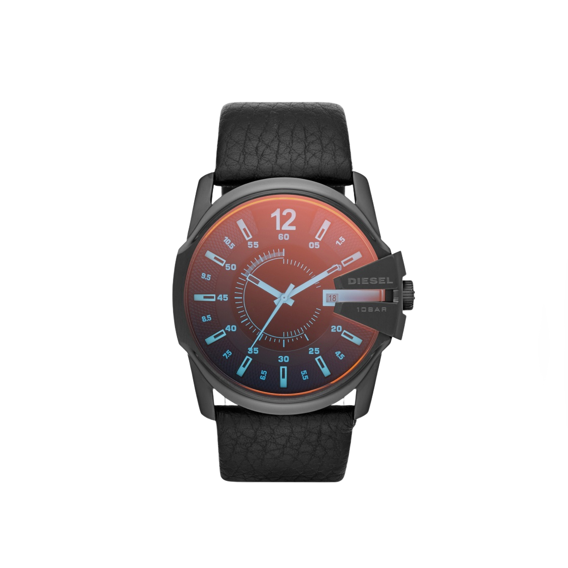 DZ1657 Diesel DZ1657 Mega Chief Quartz Analog 46mm Multicolor Leather Black
