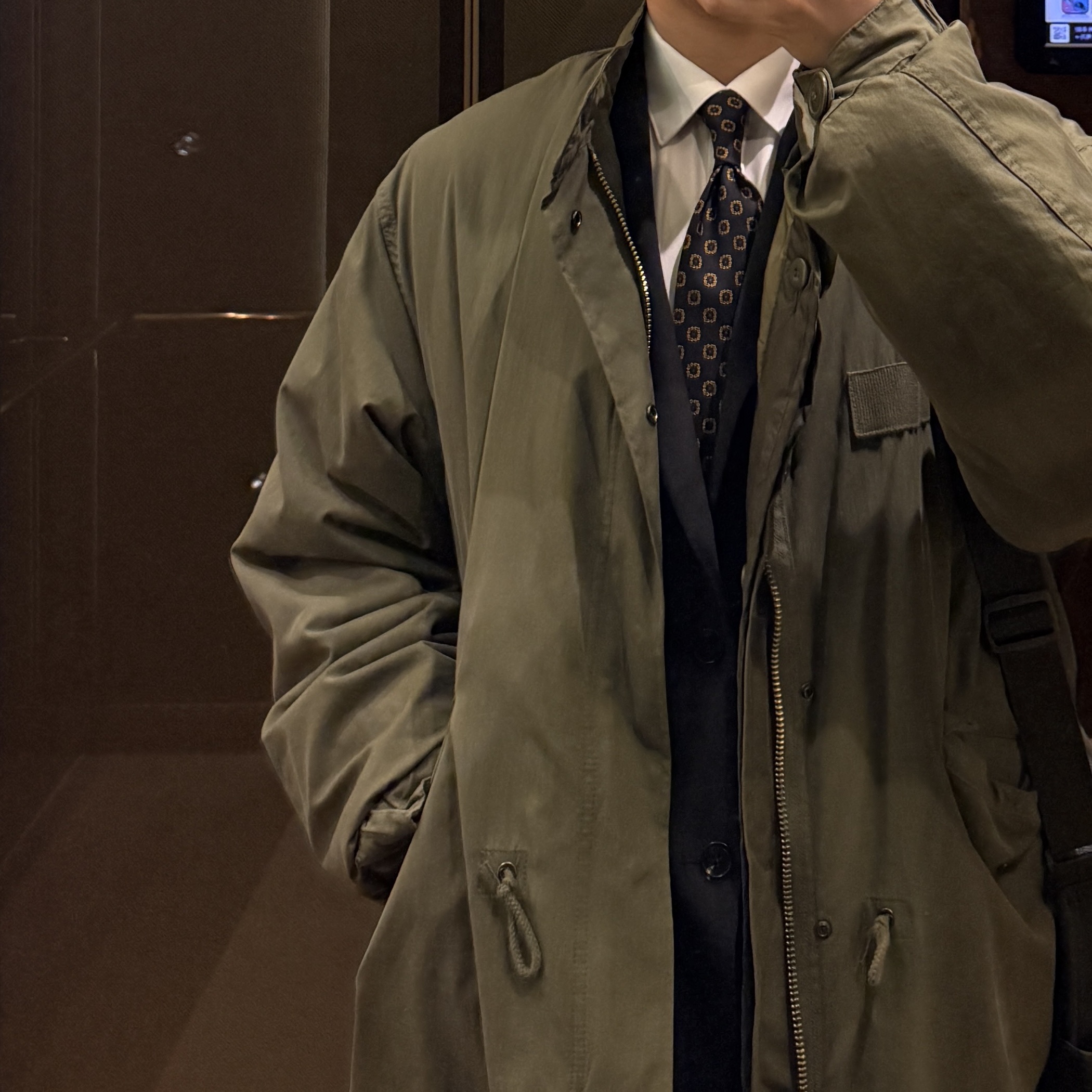 Military Surplus US M65 Fishtail Parka Olive Drab 착용 스타일