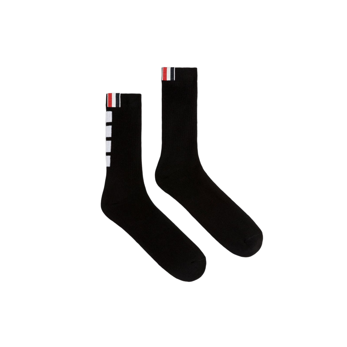 톰브라운 애슬레틱 테리 스티치 사선 크루 삭스 블랙(Thom Browne Athletic Terry Stitch 4-Bar Crew Socks Black) - 1
