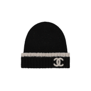 (W) Chanel Beanie Cashmere & Ecru
