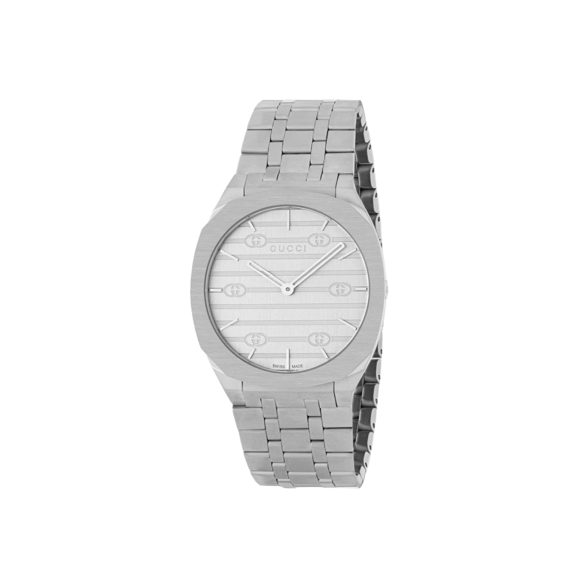 YA163402 (W) Gucci 25H Quartz 34mm Stainless Steel Silver Brass