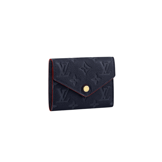Louis Vuitton Victorine Wallet Monogram Empreinte Navy Blue Red