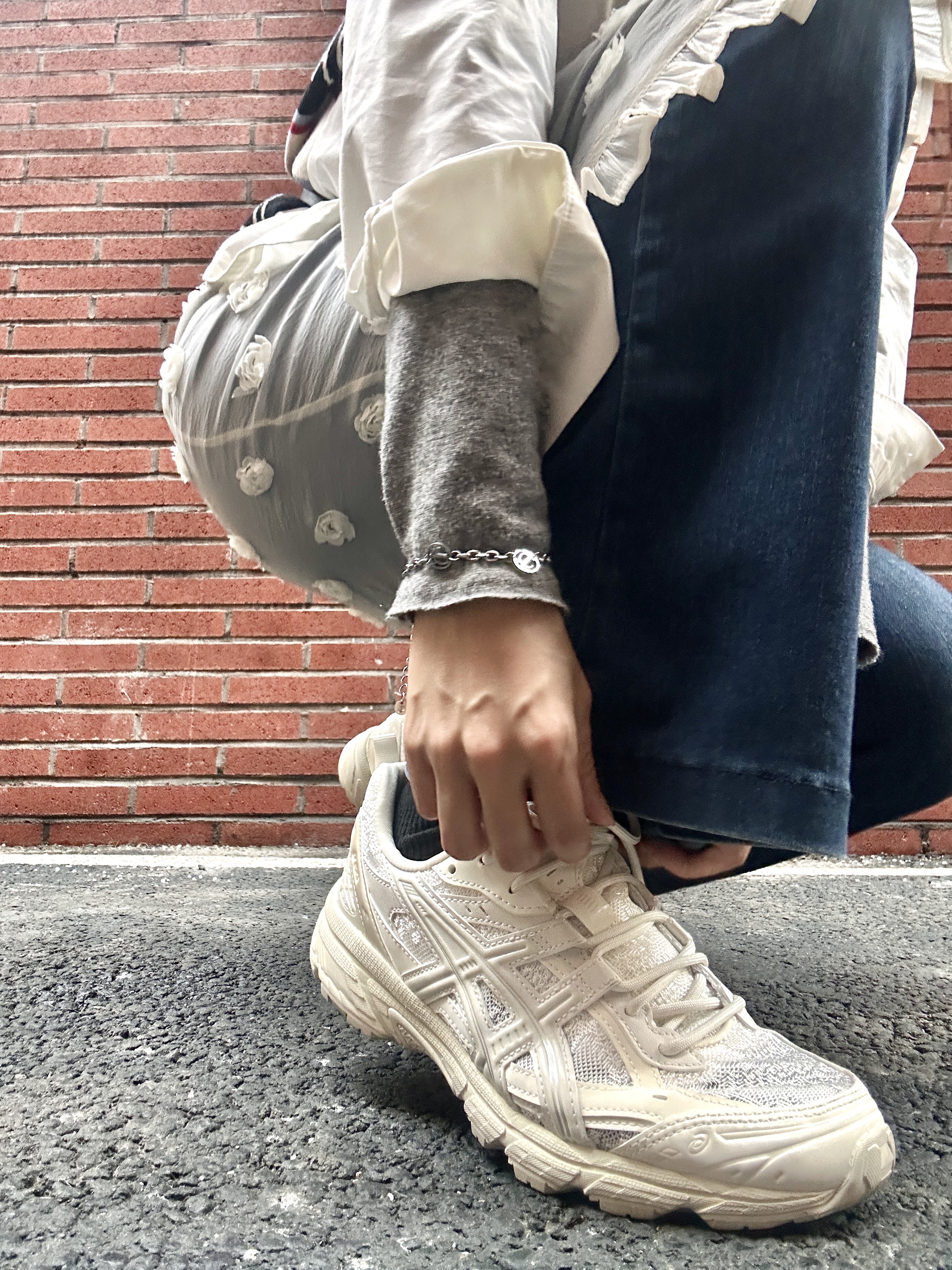 Asics Gel-Nunobiki Cream Pure Silver 착용 스타일 - 3
