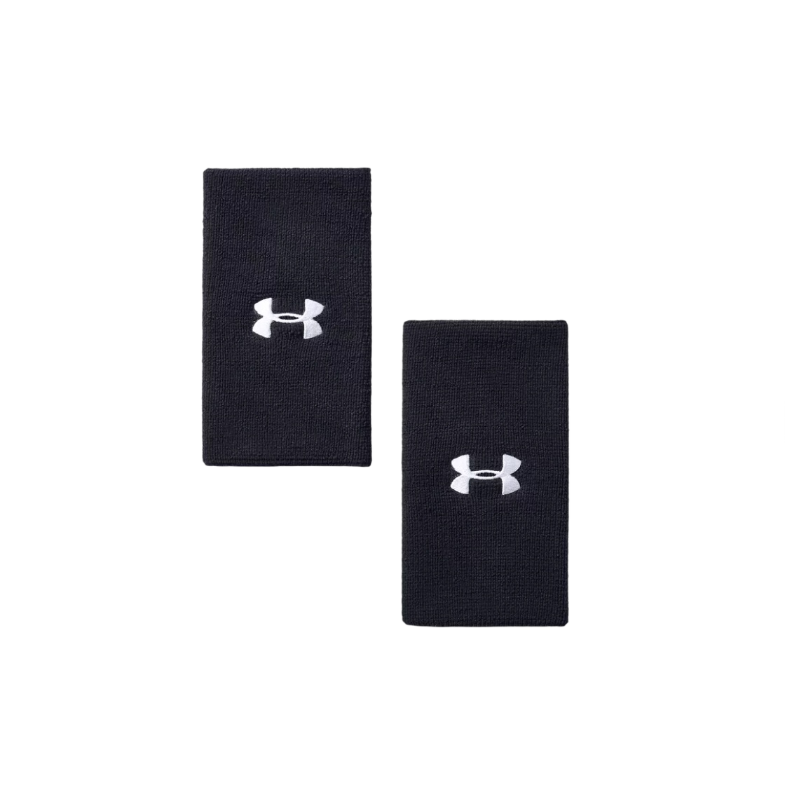 1218006-001 Under Armour 6 Inch Performance Wristband Black White (2 Pack)