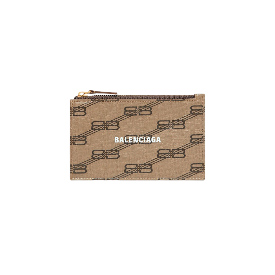 640535210DA2762 Balenciaga Signature Large Long Coin and Card Holder in BB Monogram Coated Canvas Beige