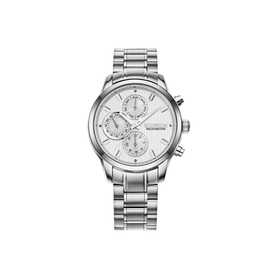 스콜피온 멀티펑션 메탈 워치 화이트(Scorpion Multifunction Metal Watch White)