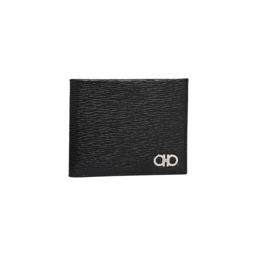 Ferragamo Gancini Wallet Deep Black Ferragamo Red