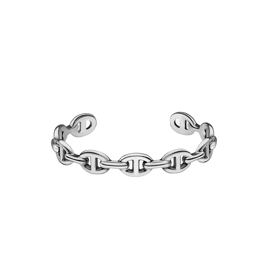 (W) 에르메스 미디움 샹달 엔체이니 브레이슬릿 스털링 실버((W) Hermes Medium Chaine D'ancre Enchainee Bracelet Sterling Silver)