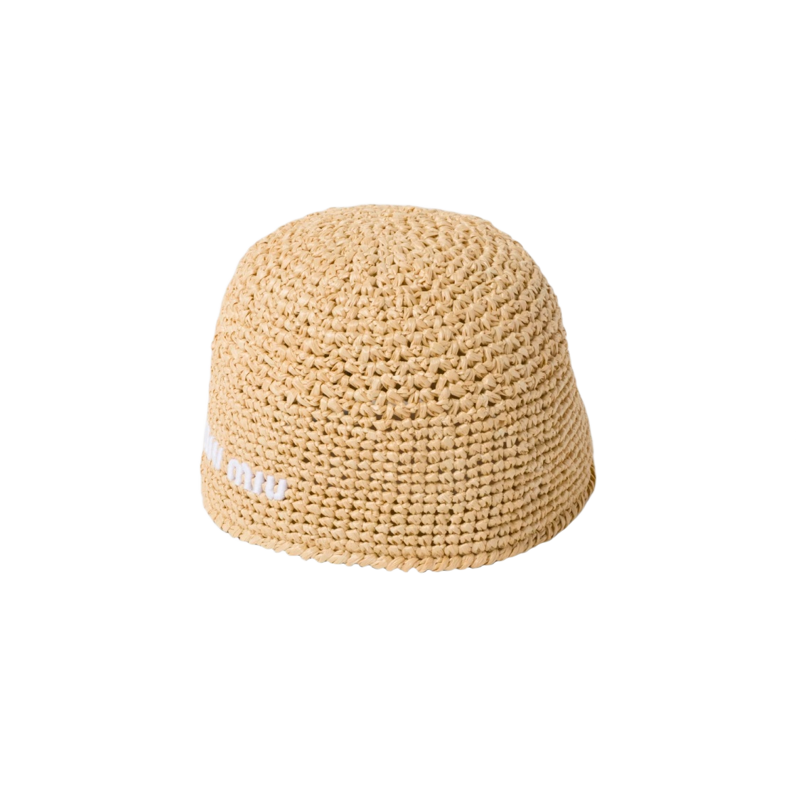 (W) 미우 미우 크로쉐 햇 내츄럴((W) Miu Miu Crochet Hat Natural) - 1
