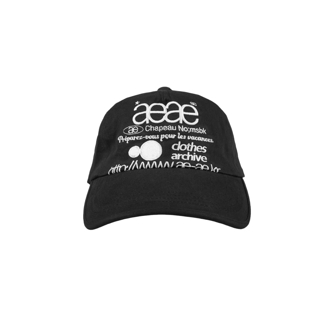 에이이에이이 웹 로고 5 패널 캡 블랙(Aeae Web Logo 5-Pannel Cap Black)