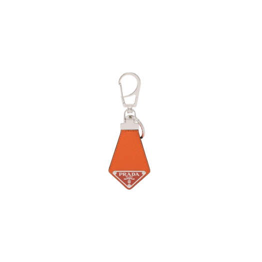 Prada Saffiano Leather Keychain Papaya