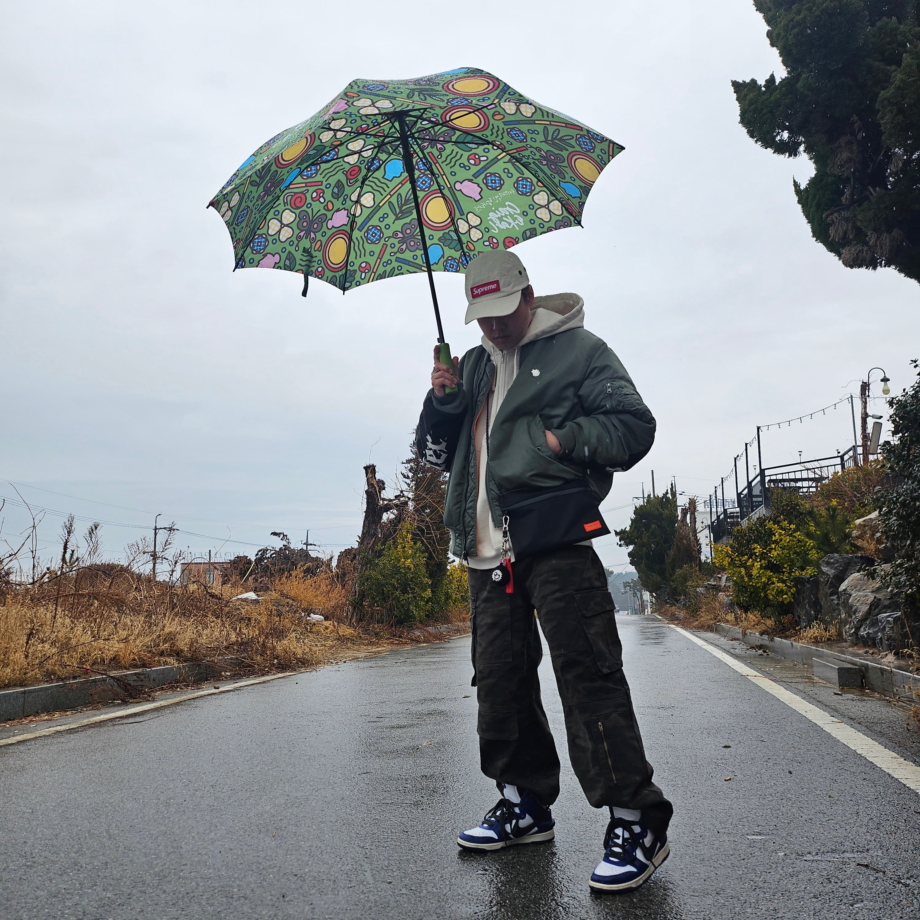 Supreme Military Camp Cap Stone - 22SS, Supreme x Bounty Hunter MA-1 Jacket Olive - 23FW 착용 스타일 - 2