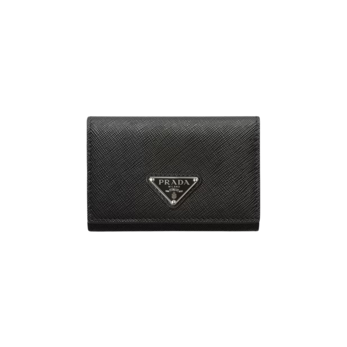 1MC110-QHH-F0632 Prada Saffiano Leather Card Holder Black - 대표 이미지 #1