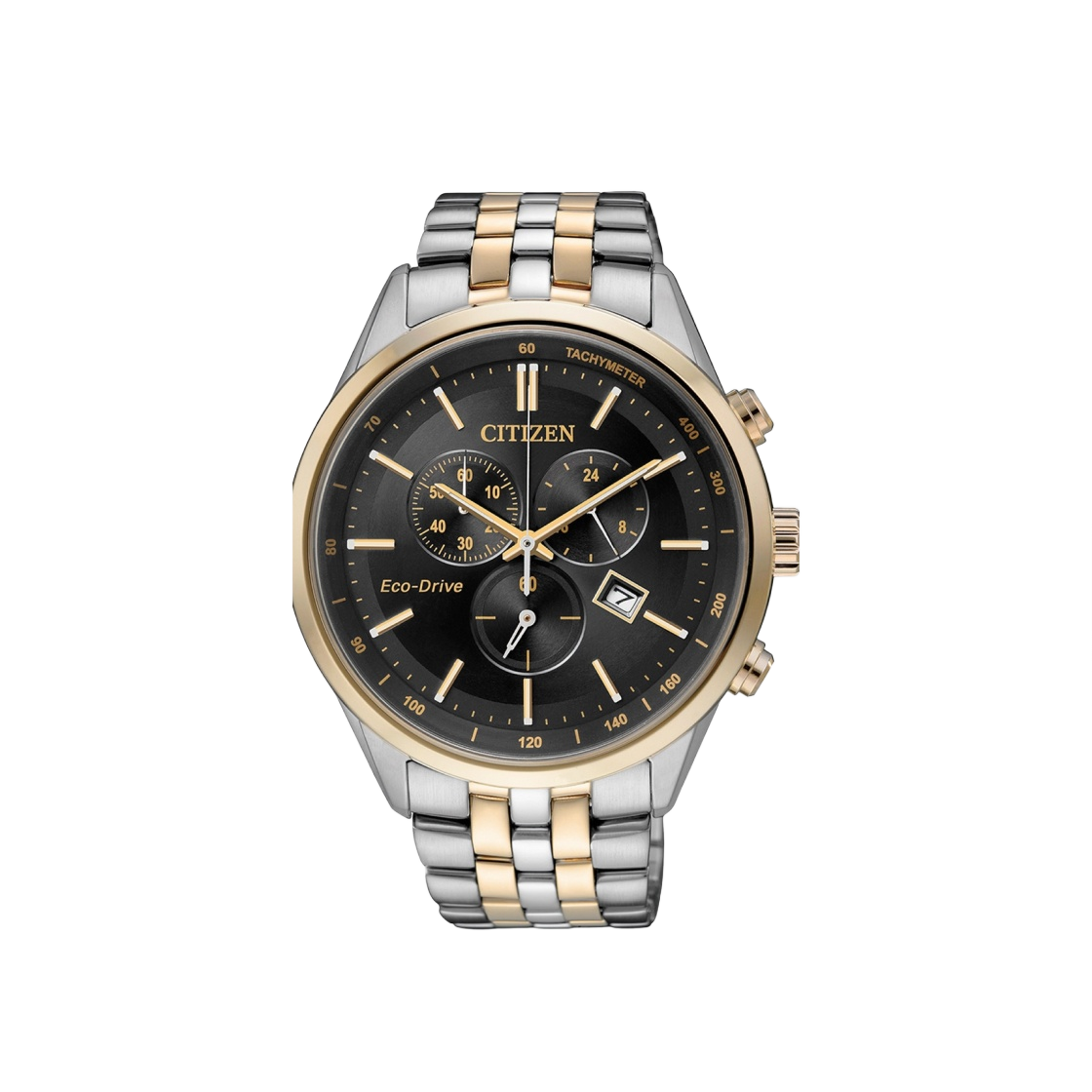 AT2144-54E Citizen Chronograph Eco-Drive 42mm Stainless Steel Black Two Tone Gold Silver