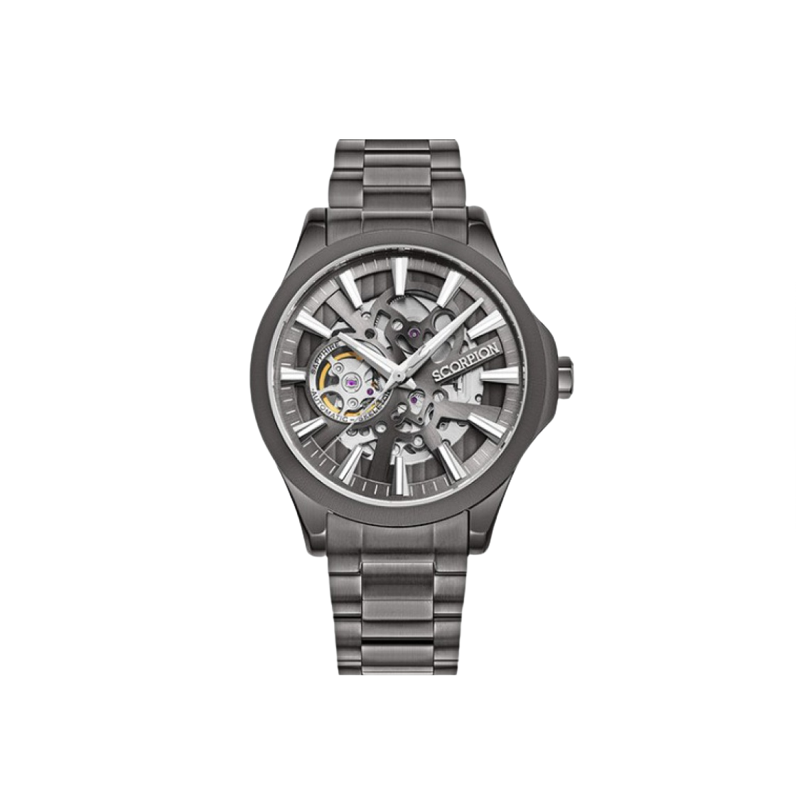 스콜피온 42mm 스켈레톤 오토매틱 메탈 워치 그레이(Scorpion 42mm Skeleton Automatic Metal Watch Grey)