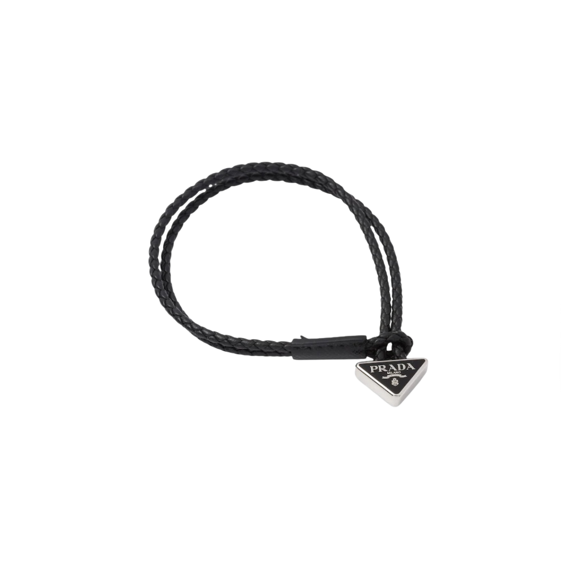 프라다 브레이디드 나파 레더 브레이슬릿 블랙(Prada Braided Nappa Leather Bracelet Black)