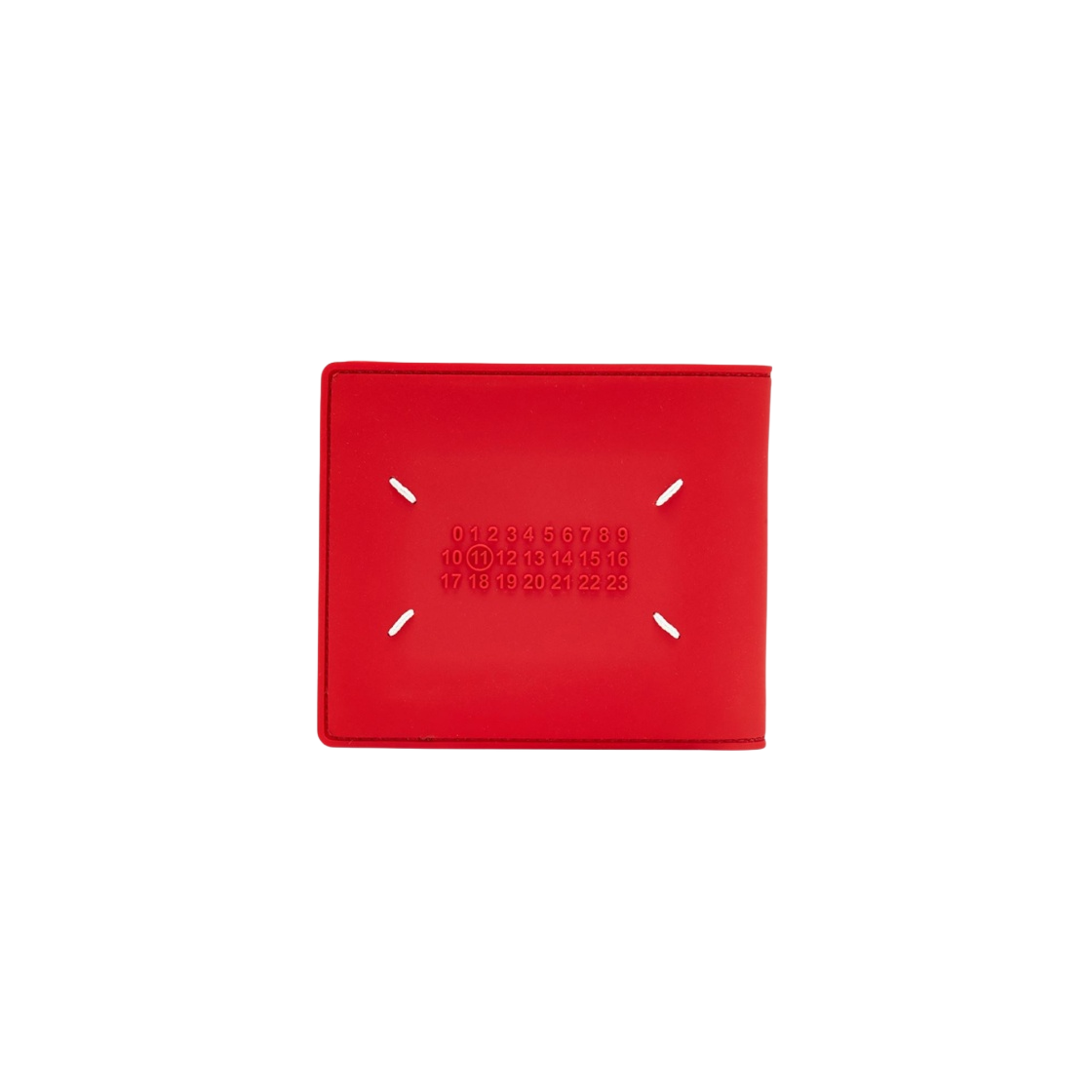 S35UI0435P0322T4033 Maison Margiela Rubber Leather Bi-Fold Wallet Red - 대표 이미지 #1