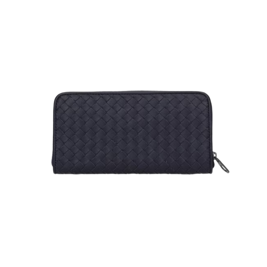 Bottega Veneta Zip Around Long Wallet Navy