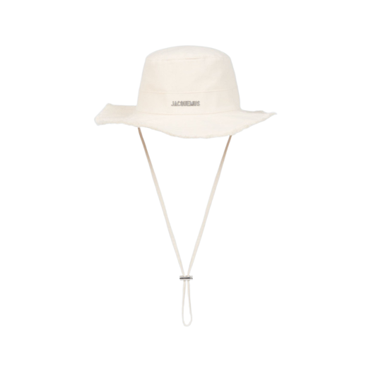 【新品】JACQUEMUS アイボリー バケットハット JACQUEMUS】ラージブリム☆バケットハットBeige/Light Pink