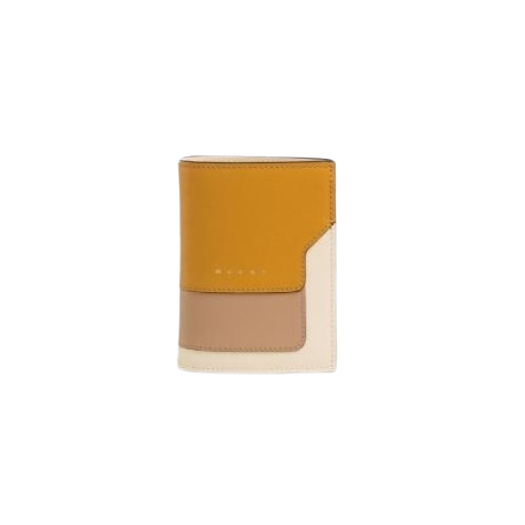 Marni Saffiano Bi-Fold Wallet Pumpkin Pompeii