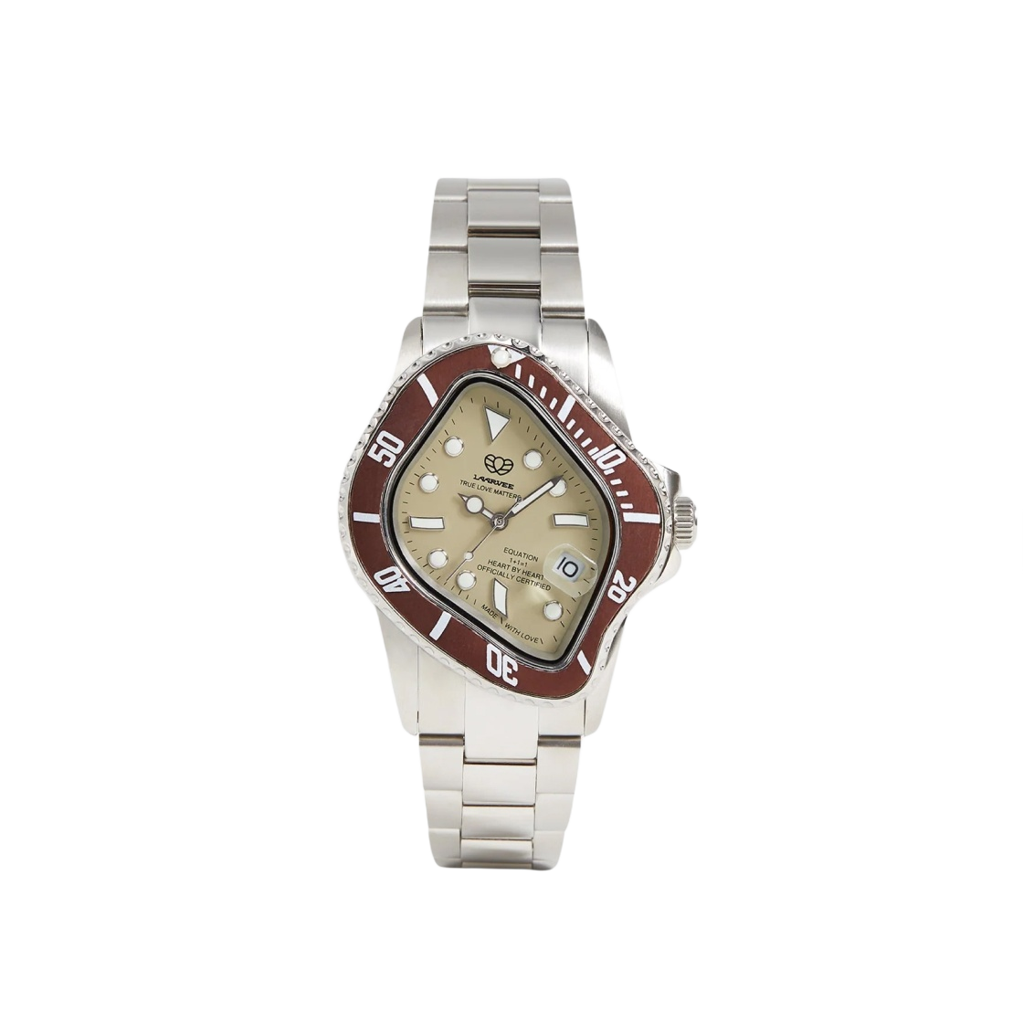 라르비 PEA001 실버 프리시전 스틸 브라운 베젤 크림 다이얼 - 키스 한정(Laarvee PEA001 Silver Precision Steel Brown Bezel Cream Dial - Kith Exclusive)