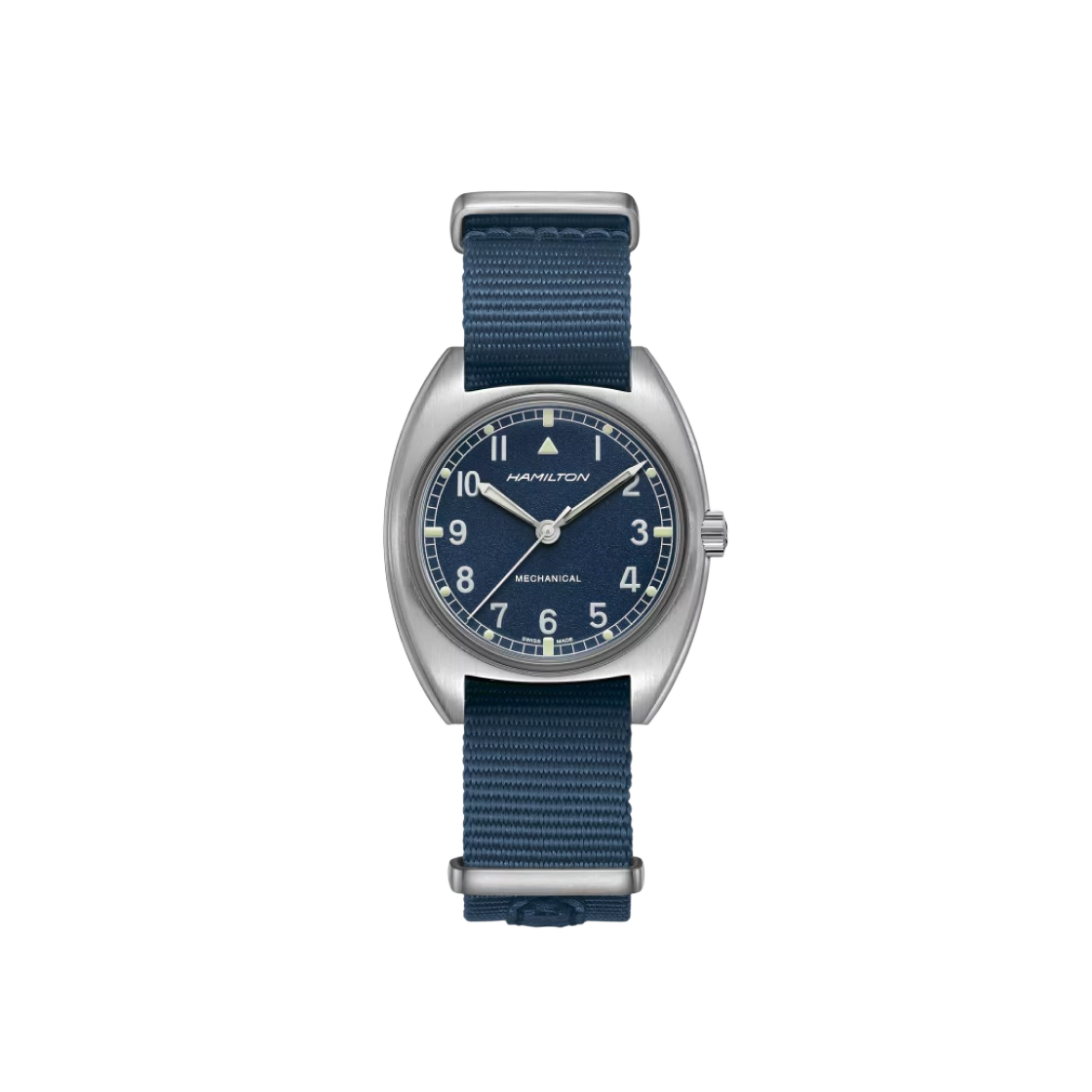 H76419941 Hamilton Khaki Aviation Pilot Pioneer Mechanical 36mm Nato Strap Blue