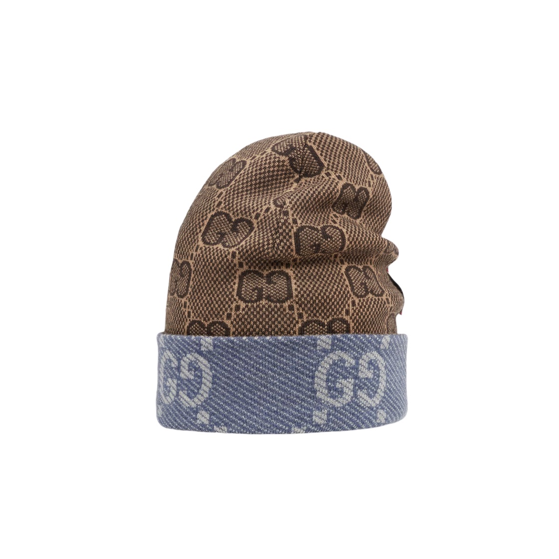 구찌 리버시블 GG 울 햇 네이비 브라운(Gucci Reversible GG Wool Hat Navy Brown) - 1