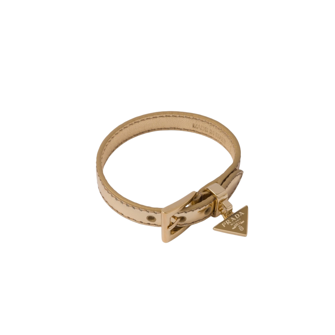 ☆韓国の人気☆【PRADA】☆Saffiano leather bracelet☆RED☆ Prada Saffiano patent leather bracelet for Women - Gold in