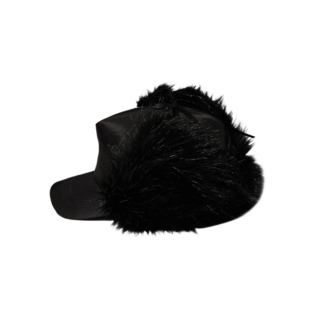 OPEN Yy FAUX FUR CORDUROY EARFLAP CAP 黒 OPEN YY】FAUX FUR CORDUROY EARFLAP CAP◇ aespa着用 (OPEN