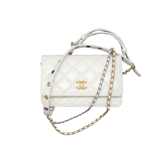 Chanel Wallet On Chain Lambskin & Gold White