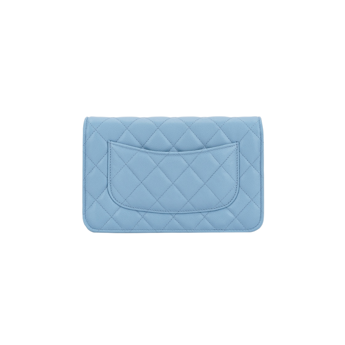 AP0250-Y33352-NH626 Chanel Classic Wallet On Chain Grained Calfskin & Gold Light Blue - #3