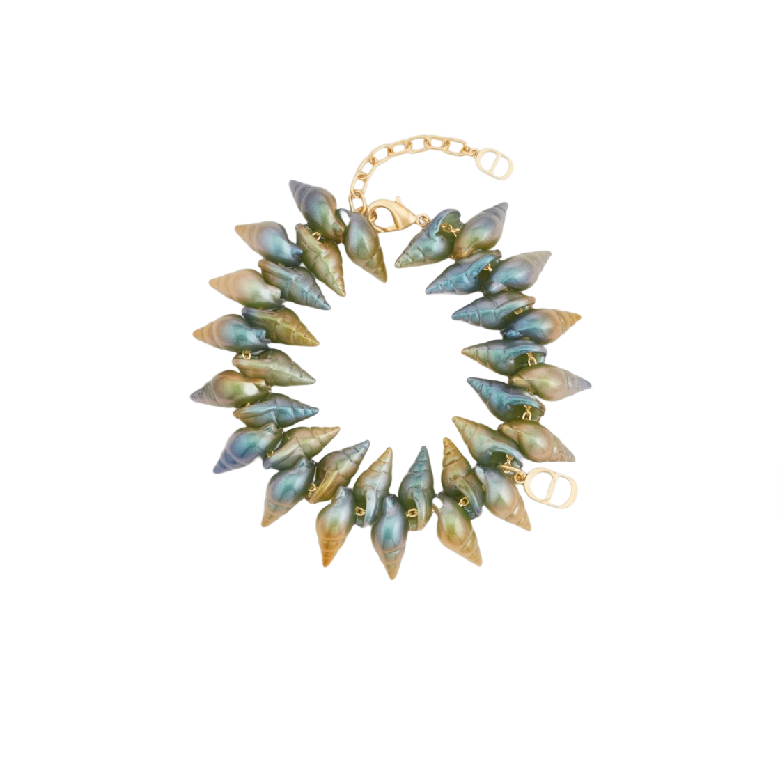 디올 이리디센트 쉘 브레이슬릿 골드 피니쉬 브래스 멀티컬러 레진(Dior Iridescent Shell Bracelet Gold Finish Brass Multicolor Resin) - 1