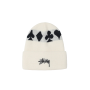 Stussy Full Suit Jacquard Cuff Beanie White