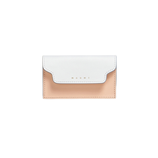 Marni Saffiano Business Card Case Liliy White Peach