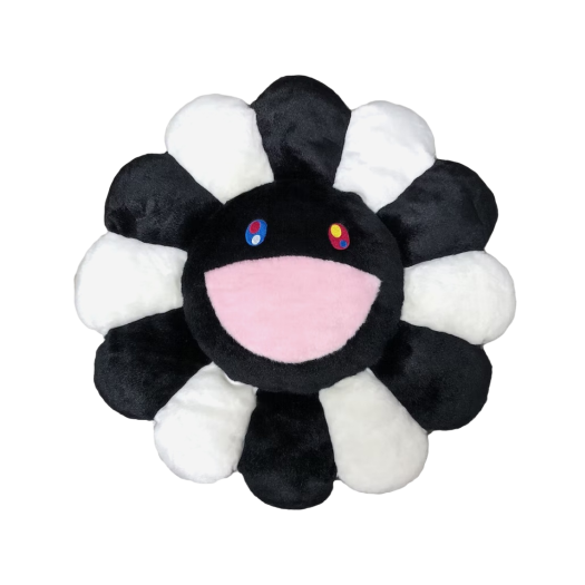 Kaikai Kiki Flower Cushion 60cm Black White