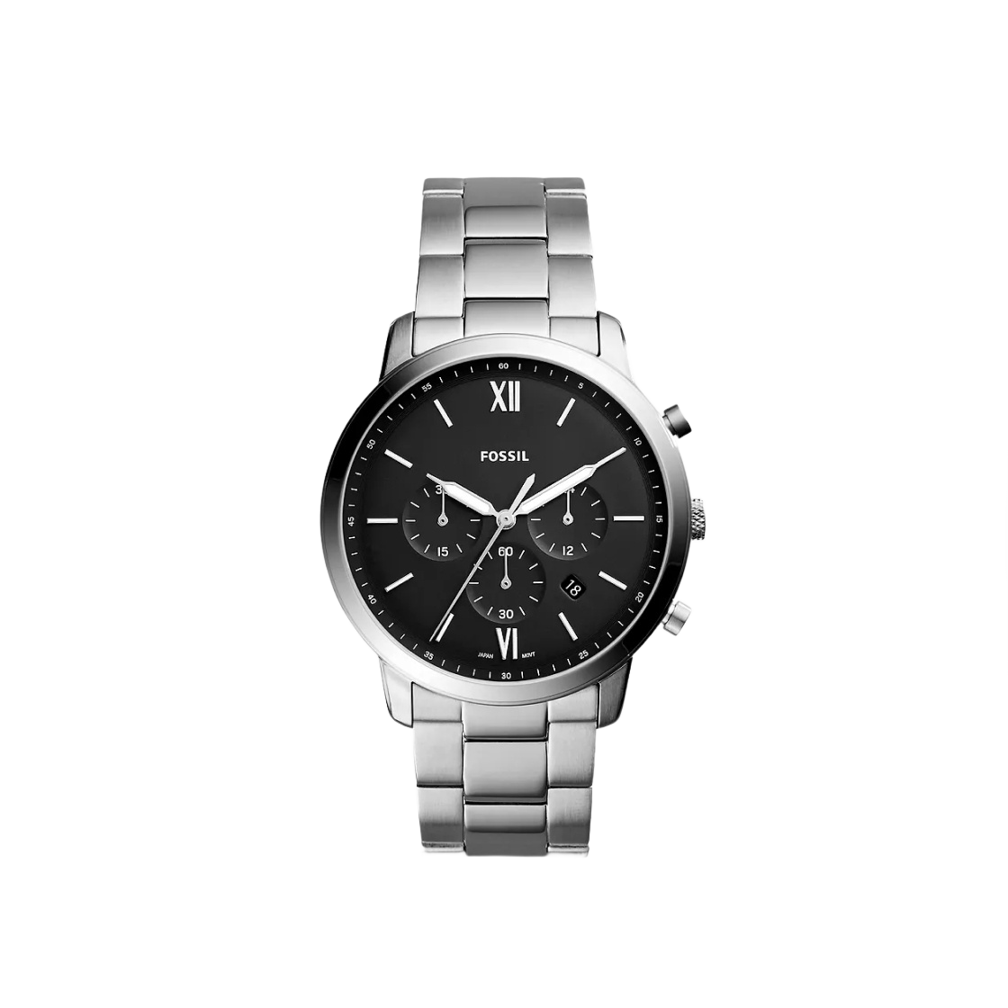 FS5384 Fossil Neutra Quartz Chronograph 44mm Stainless Steel Black Silver