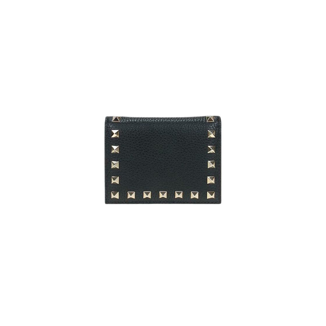 P0R39VSH0NO Valentino Small Rockstud Calfskin Wallet Black - 대표 이미지 #1