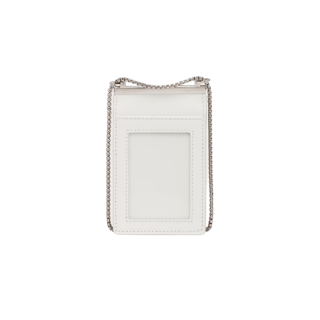 프라다 브러쉬드 레더 숄더 스트랩 카드 홀더 화이트(Prada Brushed Leather Card Holder with Shoulder Strap White) - 3