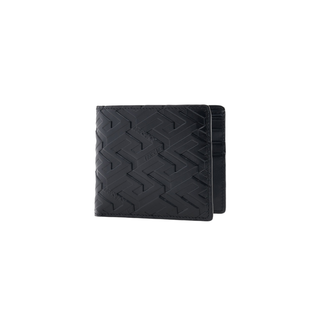 베르사체 그레카 시그니쳐 반지갑 블랙(Versace La Greca Signature Bi-Fold Wallet Black)