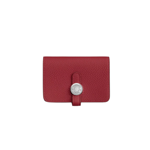 Hermes Dogon Card Holder Togo & Palladium Rouge Grenat