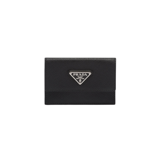 Prada Saffiano Leather Card Holder Black