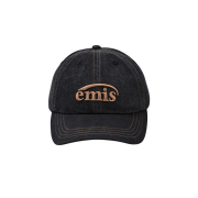 Emis Washed Denim Ball Cap Gray Black