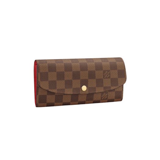 Louis Vuitton Emilie Wallet Damier Ebene Red