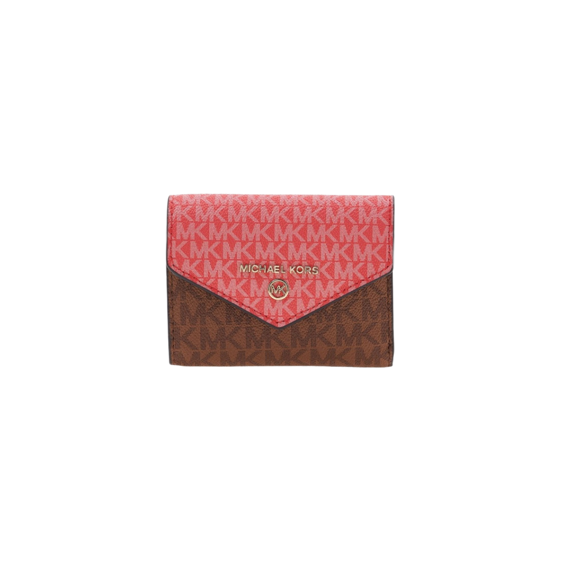 34S1GT9E6B680 Michael Kors Jet Set Two-Tone Signature Logo Tri-Fold Wallet Dahlia Multi - 대표 이미지 #1