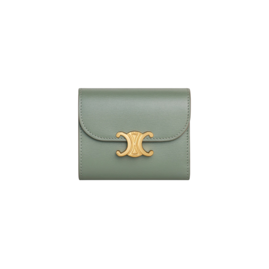 Celine Triomphe Small Flap Wallet in Shiny Calfskin Laurel