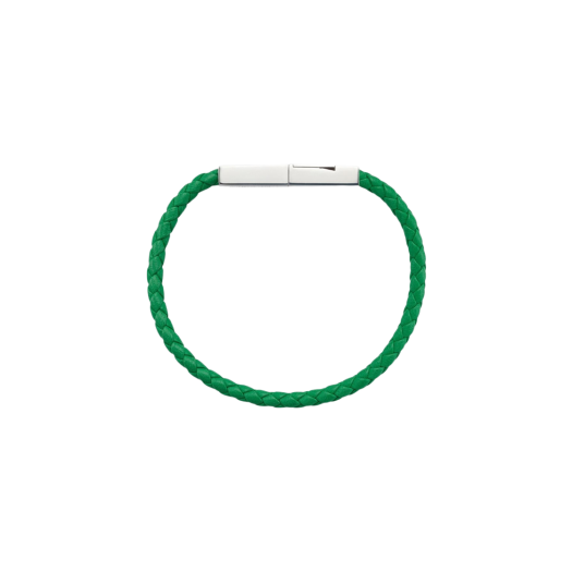 Bottega Veneta Braid Leather Bracelet Parakeet