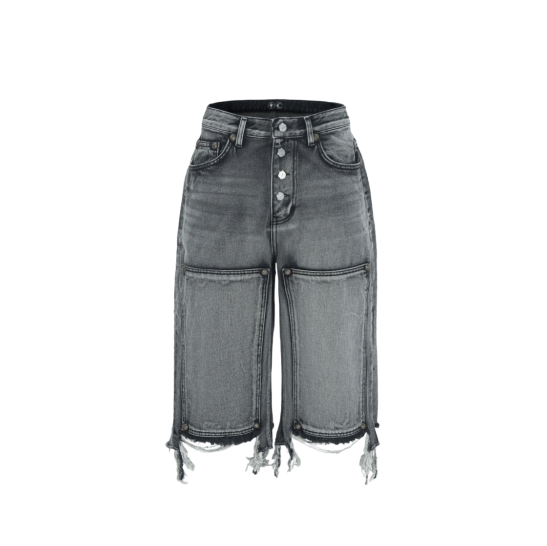 【thugclub】double knee short denim black2 THUG CLUB - DOUBLE KNEE DENIM SHORTS | HBX - Globally