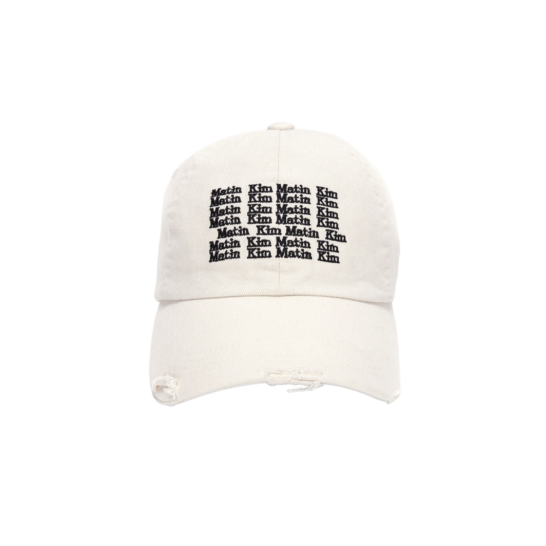 마뗑킴 레터링 워시드 볼캡 아이보리(Matin Kim Lettering Washed Ball Cap Ivory) - 1