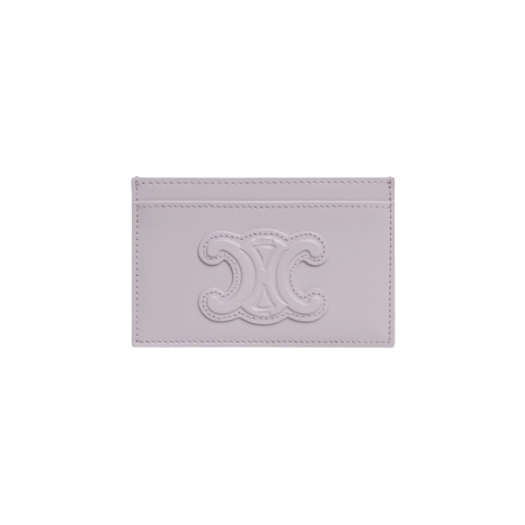 Celine Card Holder Cuir Triomphe in Shiny Calfskin Light Lilac